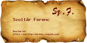 Szollár Ferenc névjegykártya
